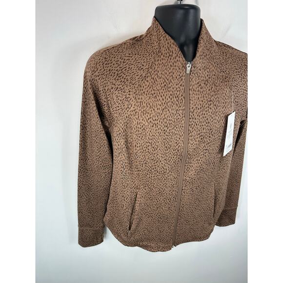 Athleta Salutation Jacket Sz Large Animal Print Cheetah Performance Athletic NWT - Picture 11 of 16